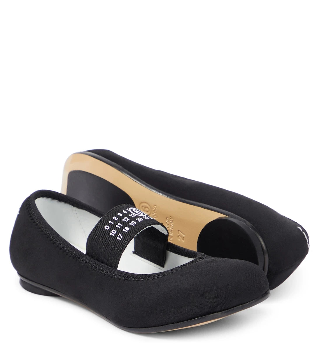 MM6 Maison Margiela Kids - حذاء باليه بتفاصيل جلدية