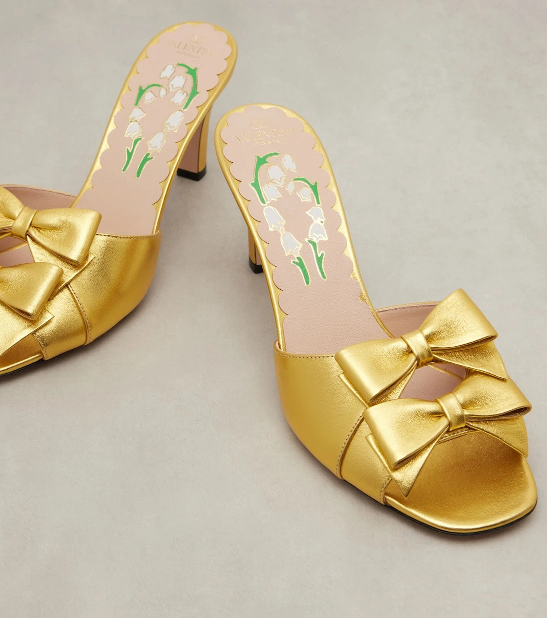 Valentino Garavani - Bowow 75 metallic leather mules