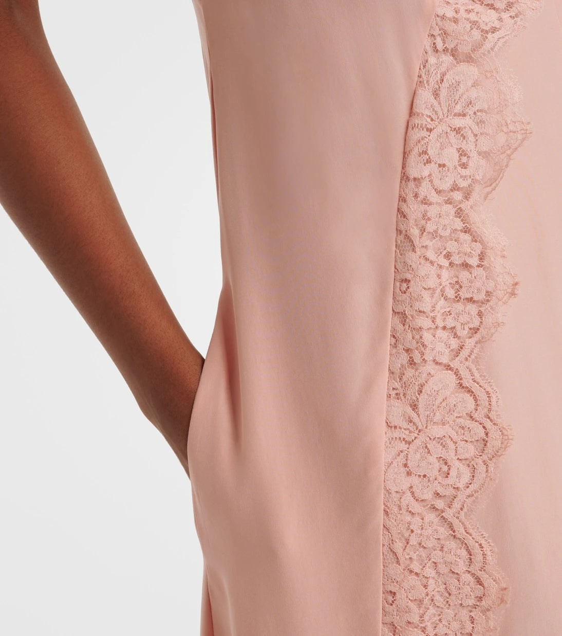 Stella McCartney - Lace-trimmed silk midi dress
