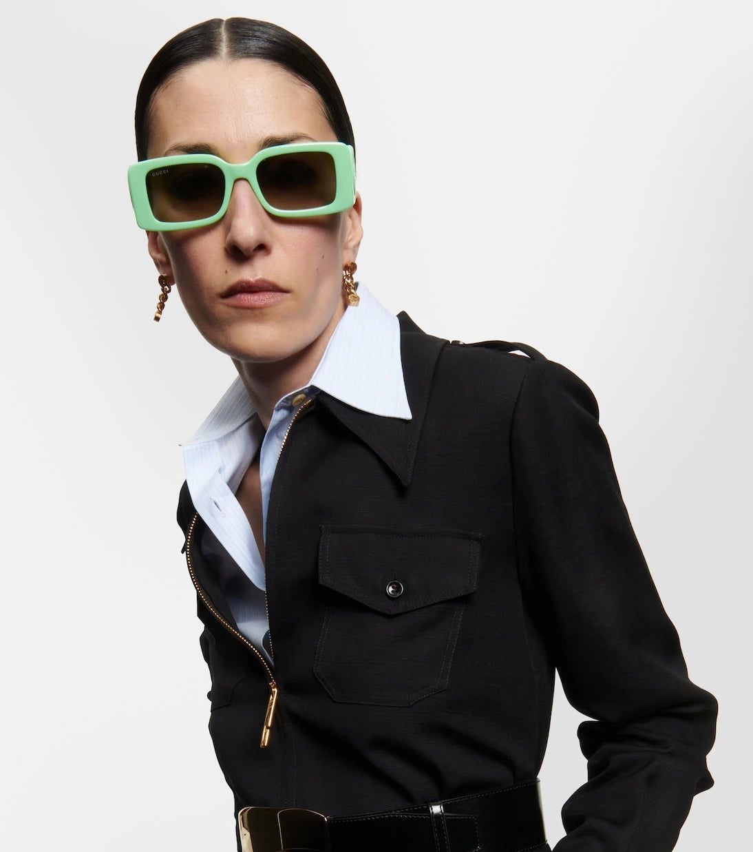 Gucci - نظارة شمسية مستطيلة GG
