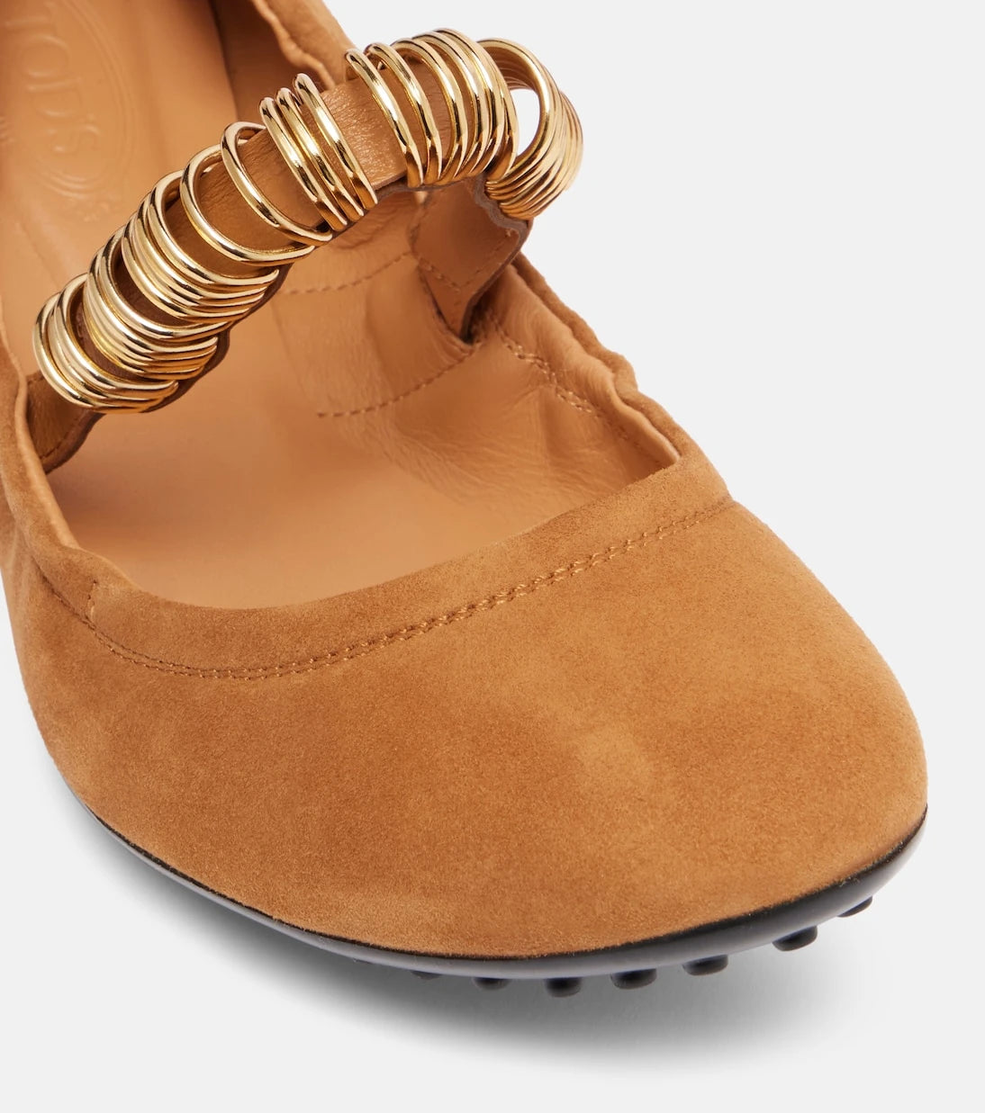 Tod's - Dee embellished suede Mary Jane flats