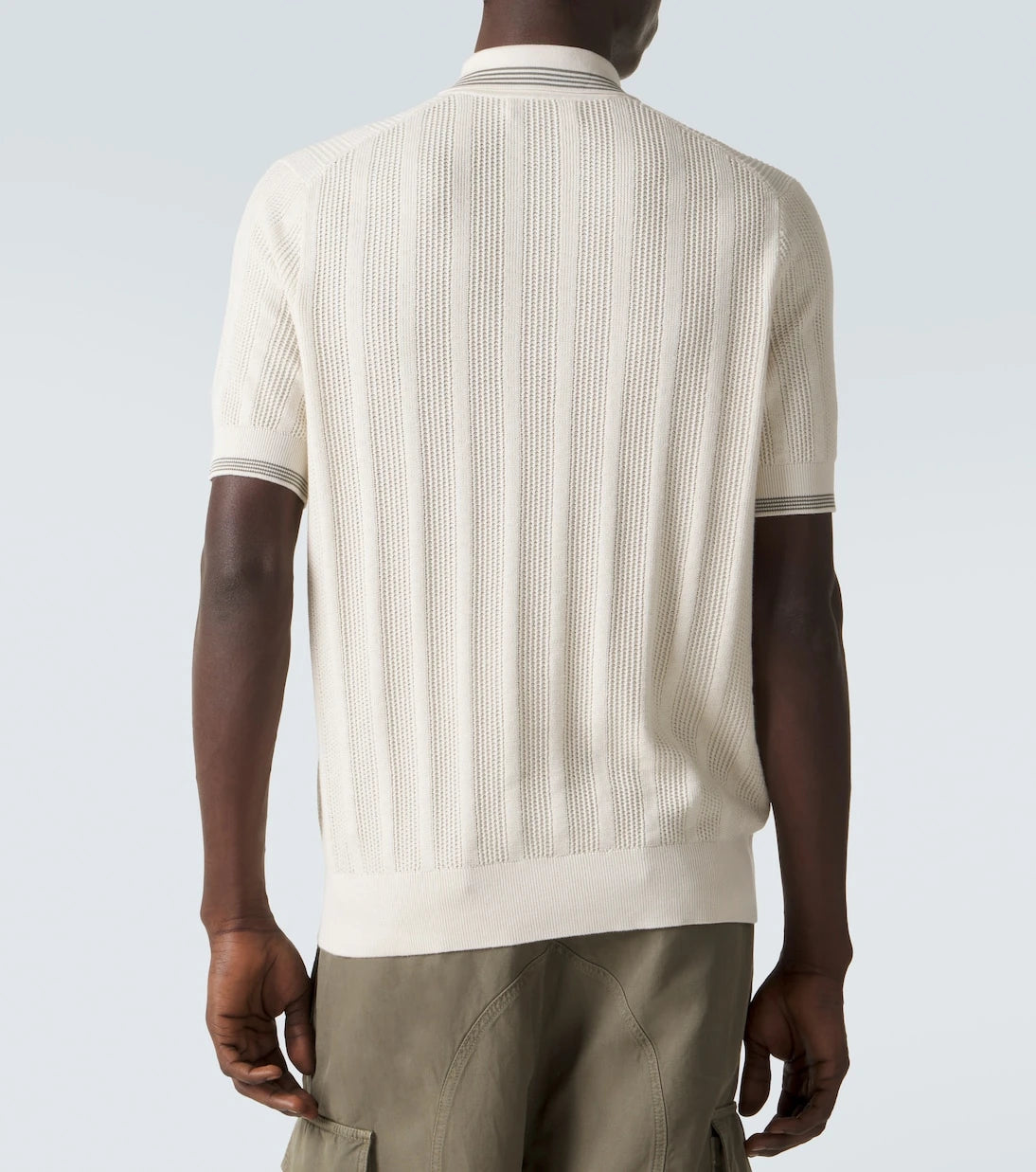 Brunello Cucinelli - Ribbed-knit cotton polo shirt