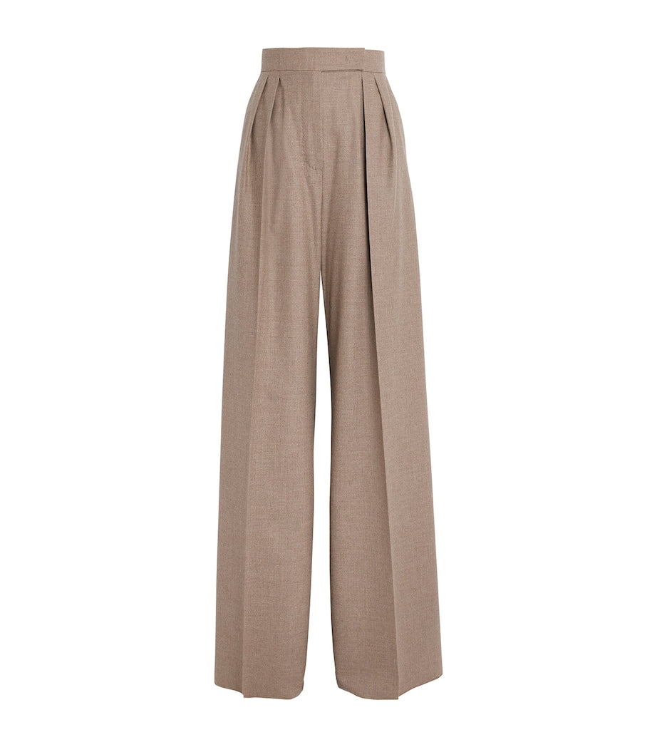 Stretch-Cashmere Wide-Leg Trousers TURTLEDOVE