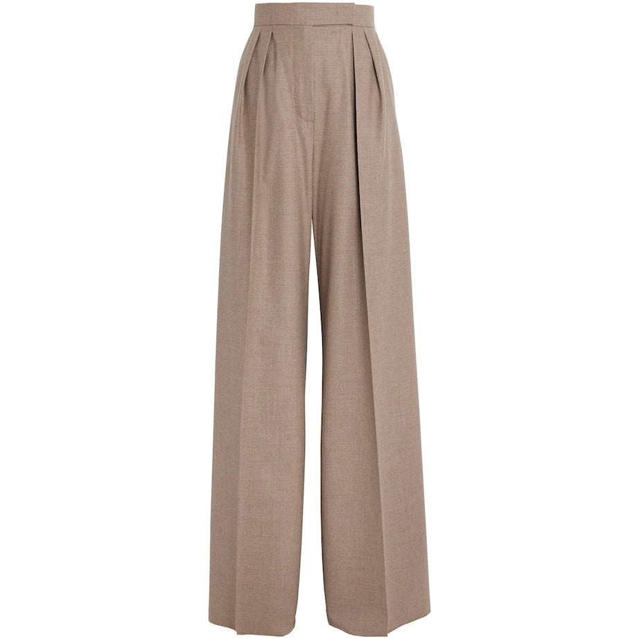Stretch-Cashmere Wide-Leg Trousers TURTLEDOVE
