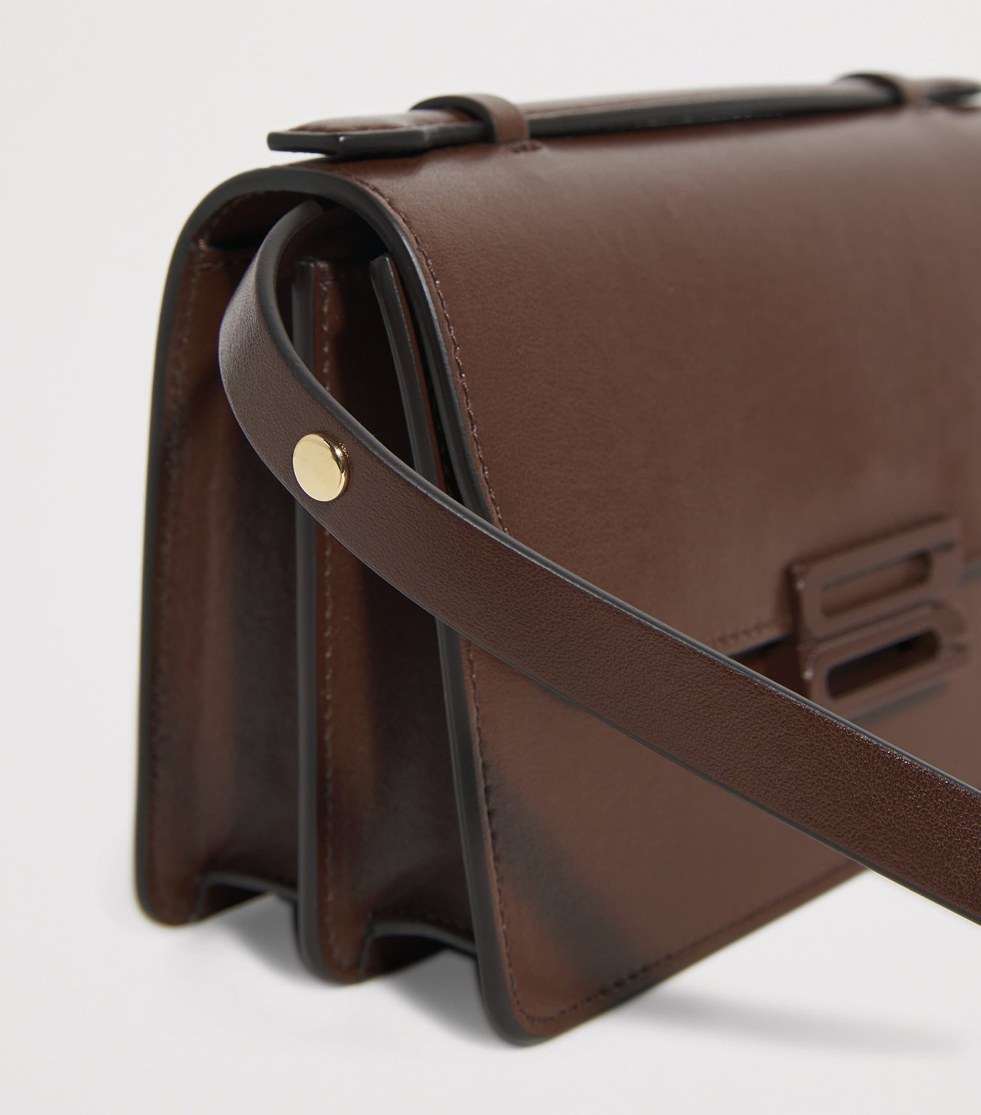 Victoria Beckham Brown Mini Leather Dorian Top-Handle Bag