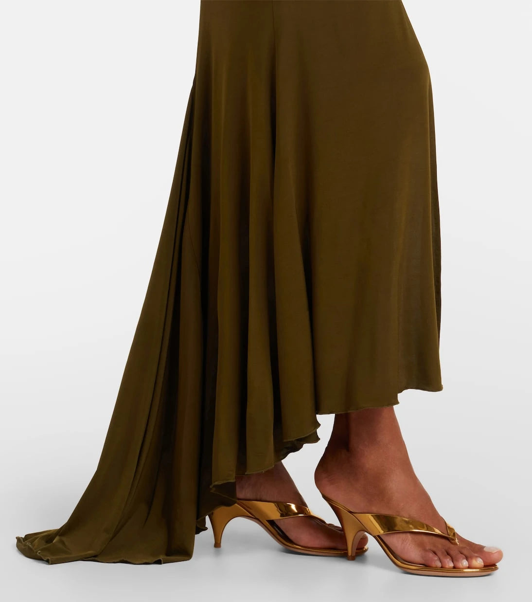 Blumarine - Floral-appliqué ruched maxi dress