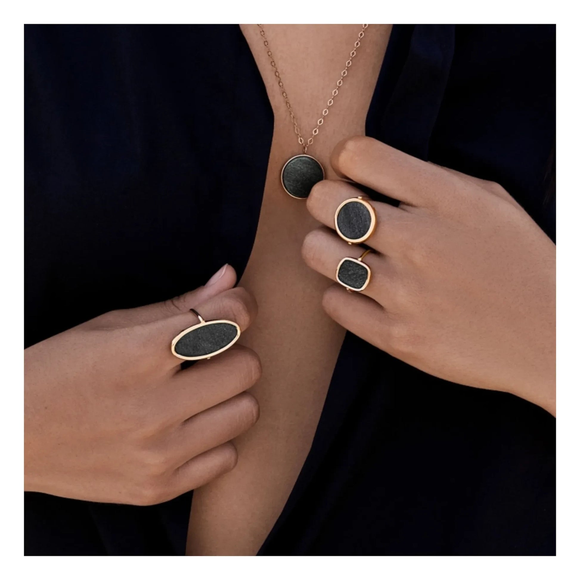 Ginette NY - Disc ring | Golden Obsidian
