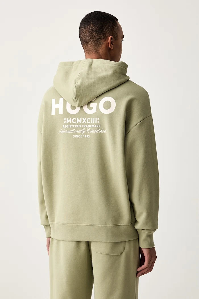 HUGO Blue kapüşonlu erkek pamuklu sweatshirt Nazardo