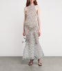 LAPOINTE Silver Sequinned Fishtail Midi Dress