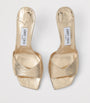 Jimmy Choo Gold Skye 70 Cracked Metallic Mules