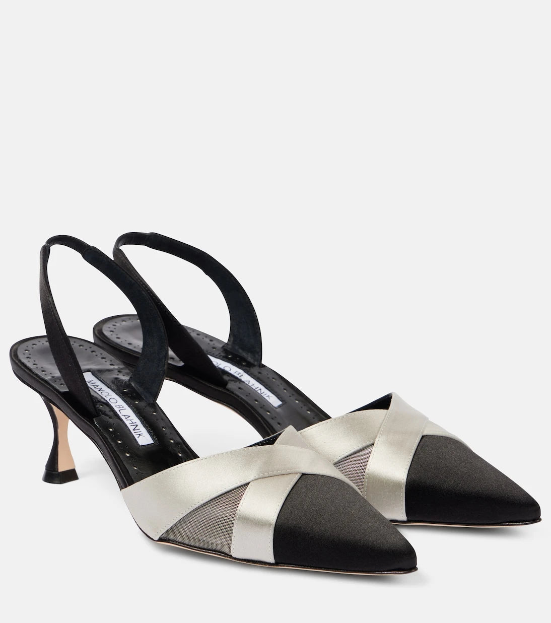 Manolo Blahnik - Oyounasli 50 satin slingback pumps