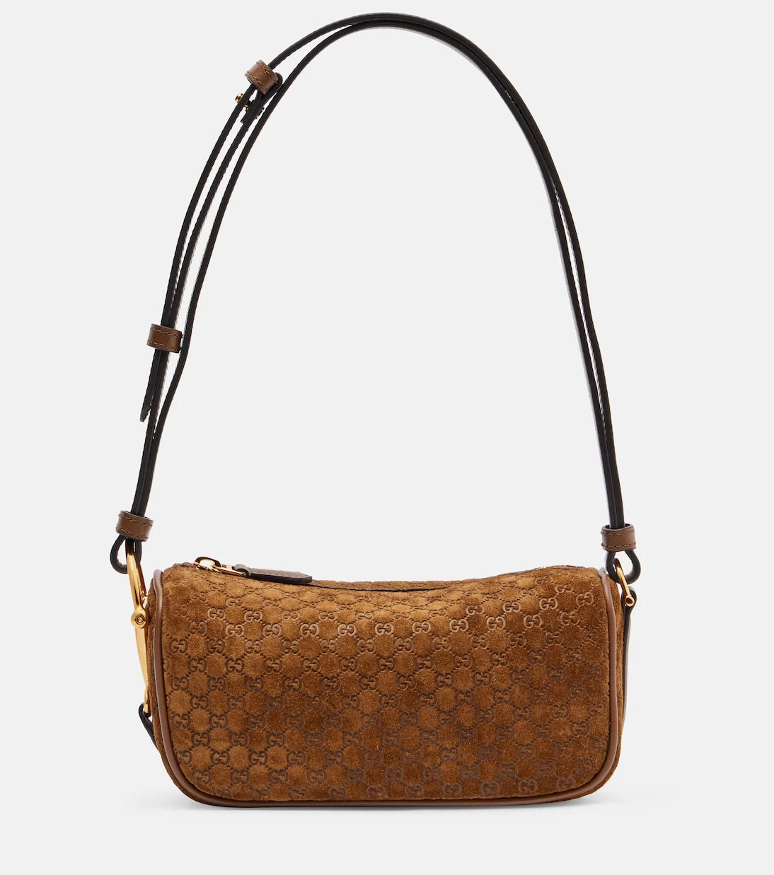 Gucci - Yarım At Tasmalı Süet Omuz Çantası