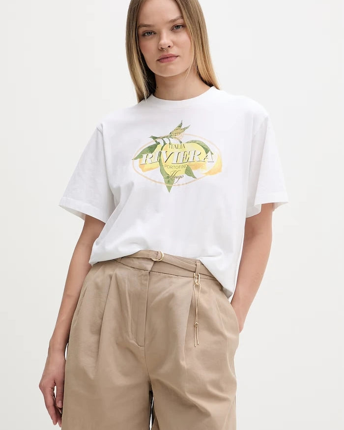 HUGO Kadın Pamuklu Vintage Tee_24 Tişört