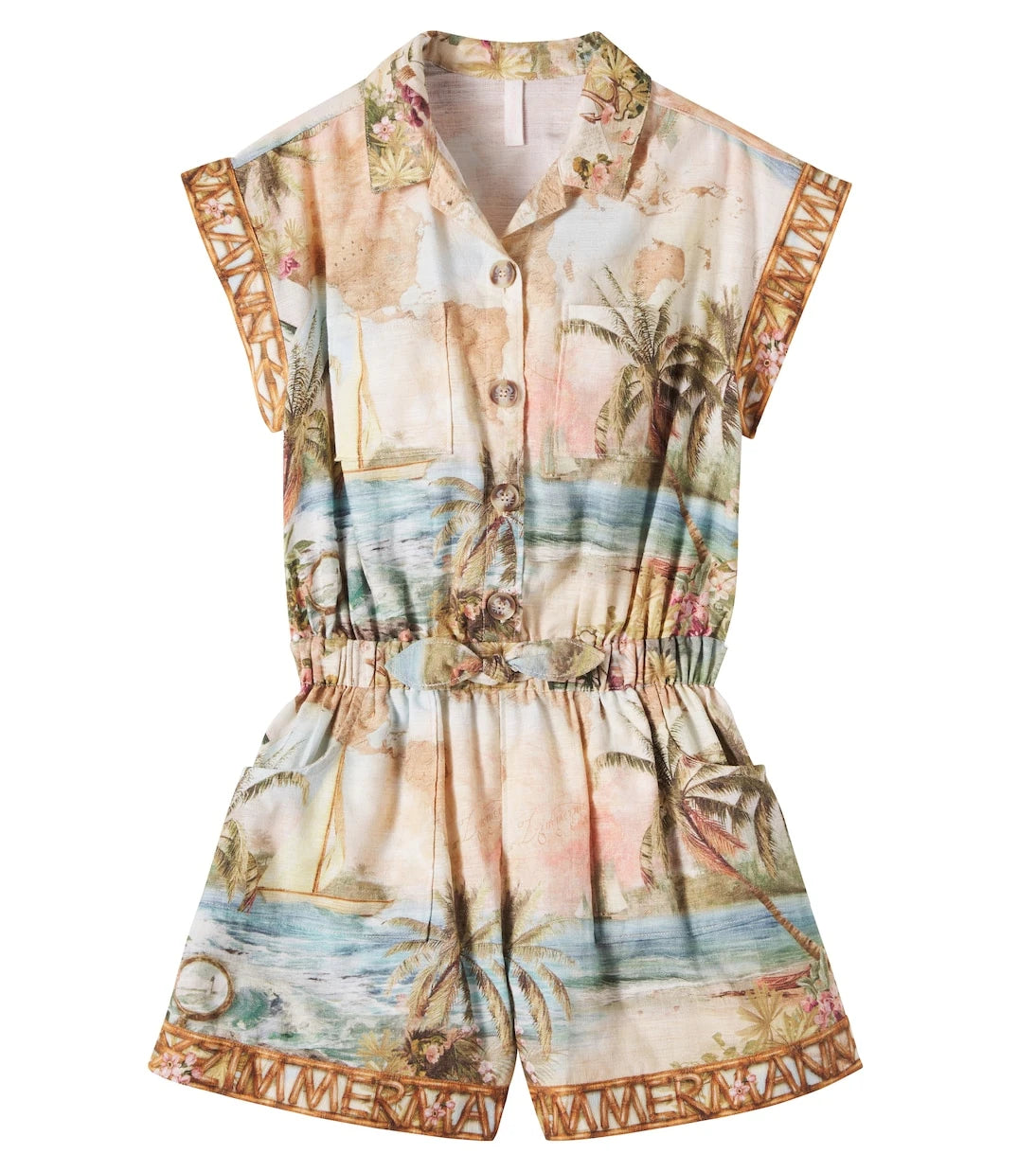 Zimmermann Kids - Mahon printed cotton romper
