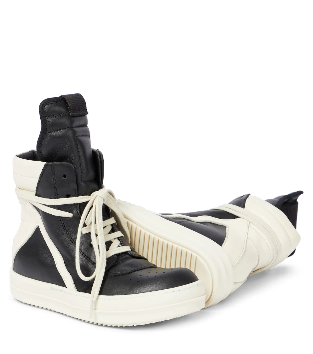 Rick Owens Kids - حذاء رياضي Geobasket عالي الرقبة من الجلد