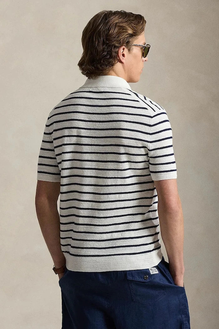 Тениска с яка с лен Polo Ralph Lauren
