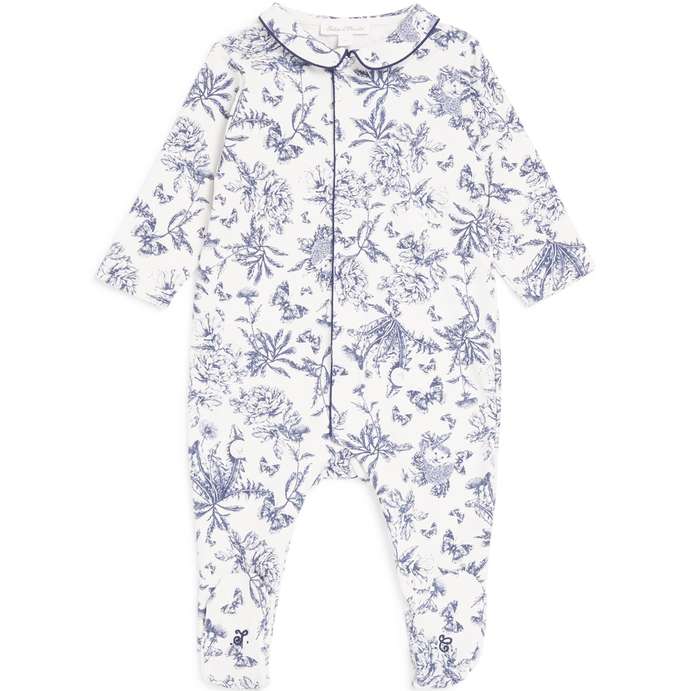 Cotton Toile de Jouy Sleepsuit (0-24 Months)