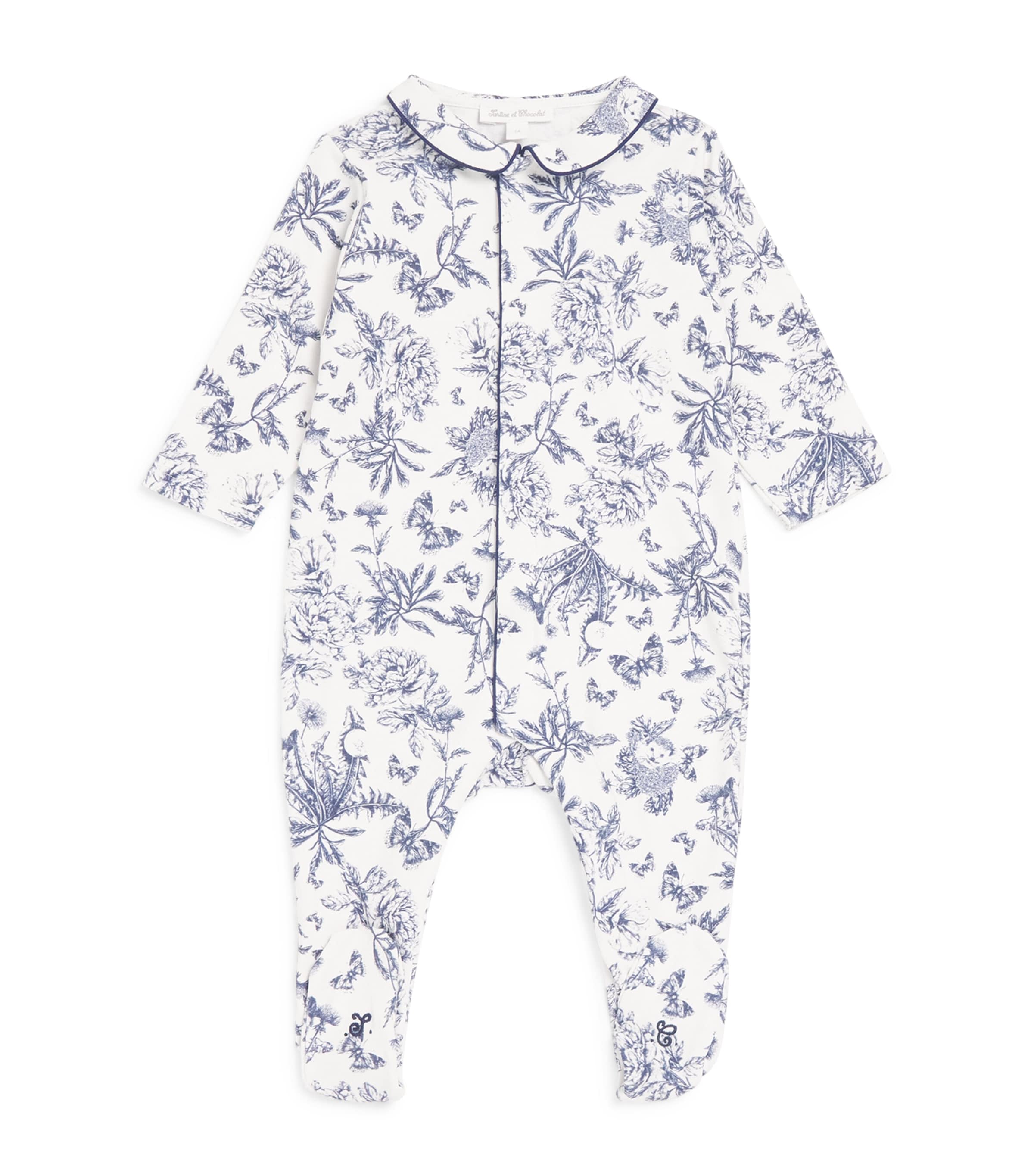 Cotton Toile de Jouy Sleepsuit (0-24 Months)