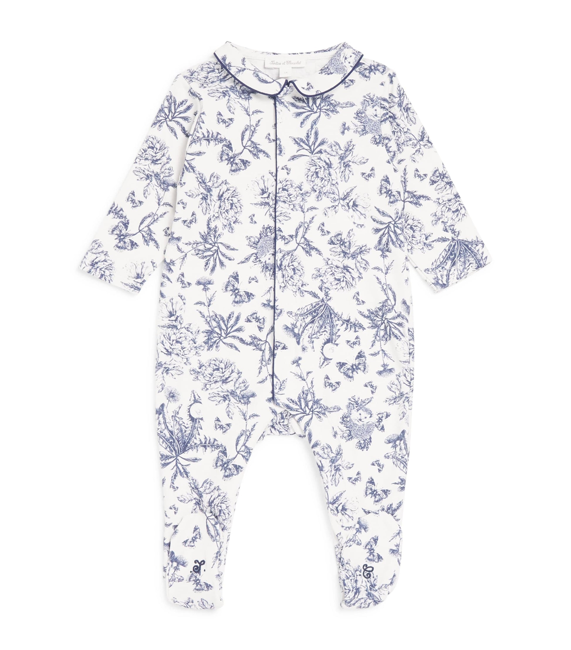Cotton Toile de Jouy Sleepsuit (0-24 Months)
