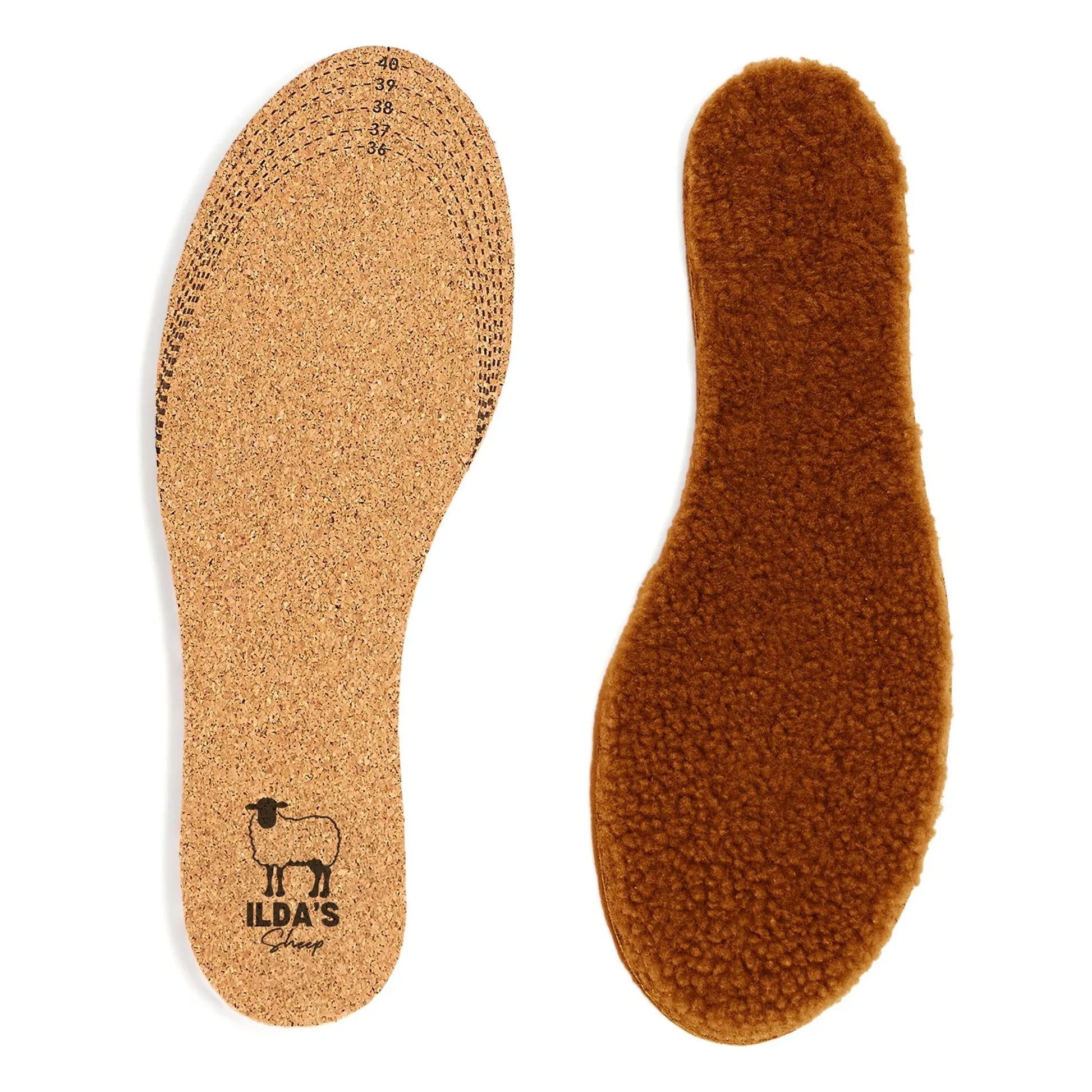 ILDA'S sheep - Merino Wool and Cork Soles | Brown