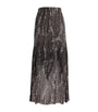 Metallic Pleated Maxi Skirt