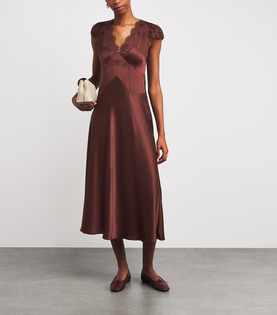 Dôen Silk-Lace Coraline Midi Dress