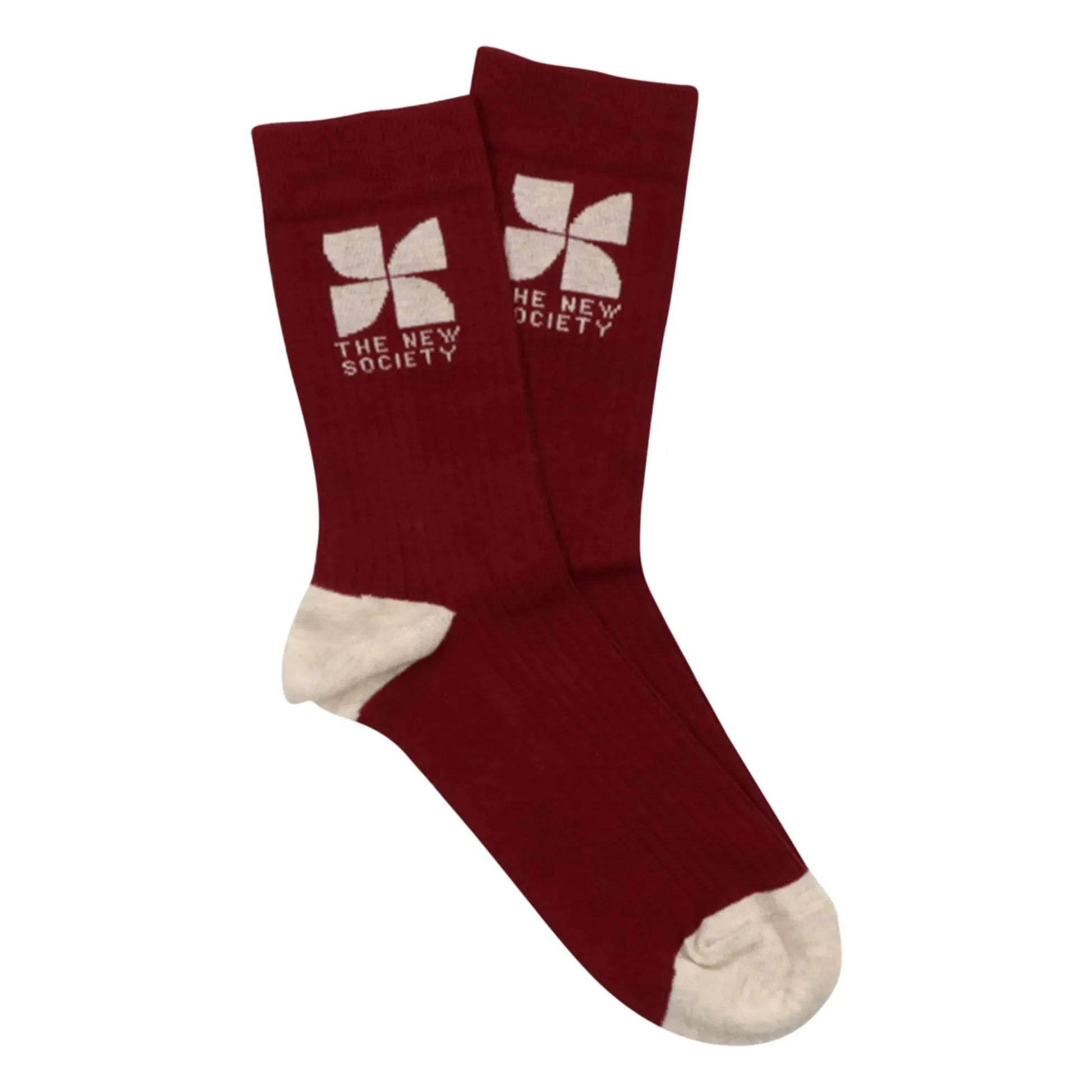 the new society - Logo socks | Burgundy