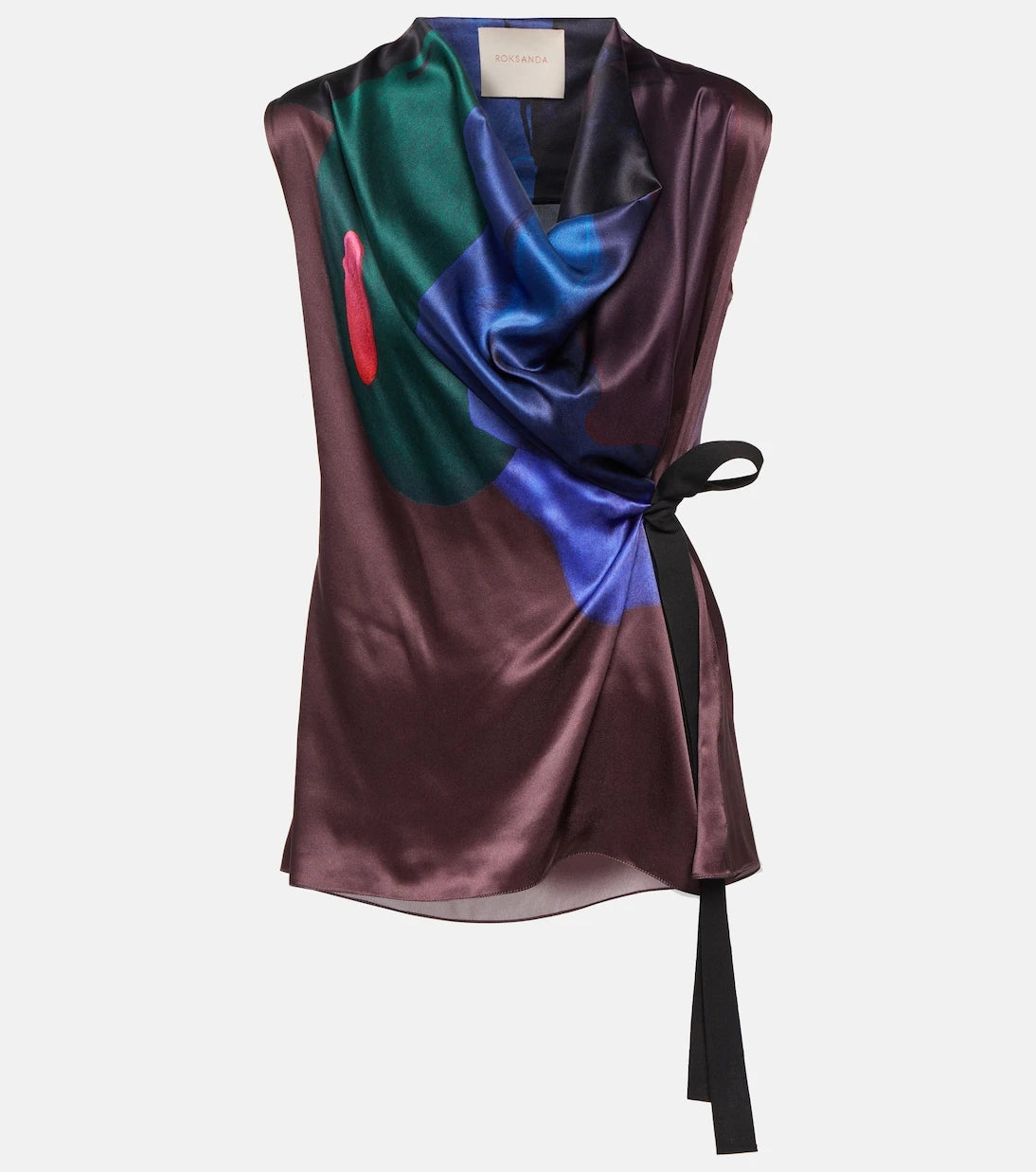Roksanda - Printed self-tie silk top