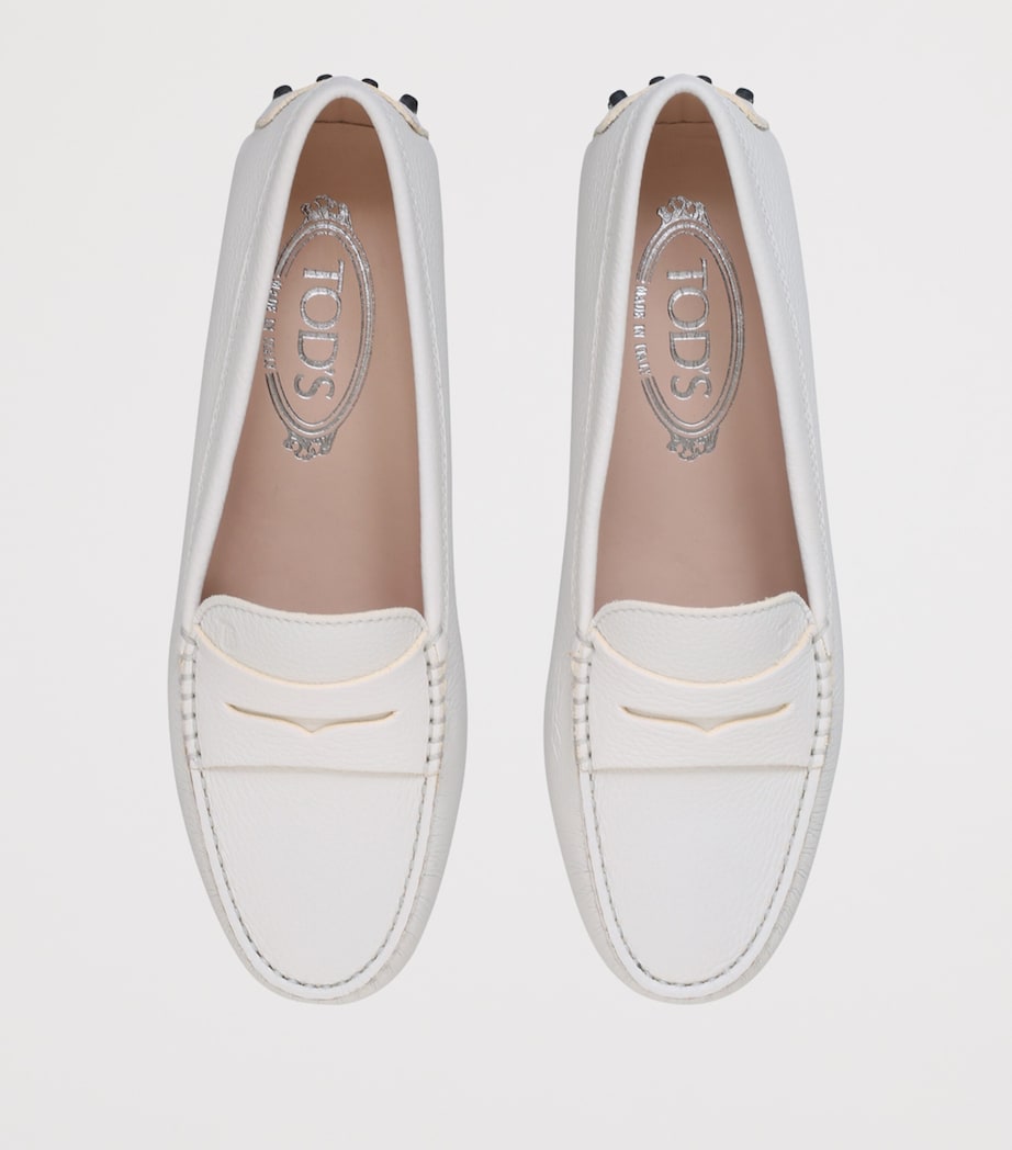 Tod's White Leather Mocassino Loafers