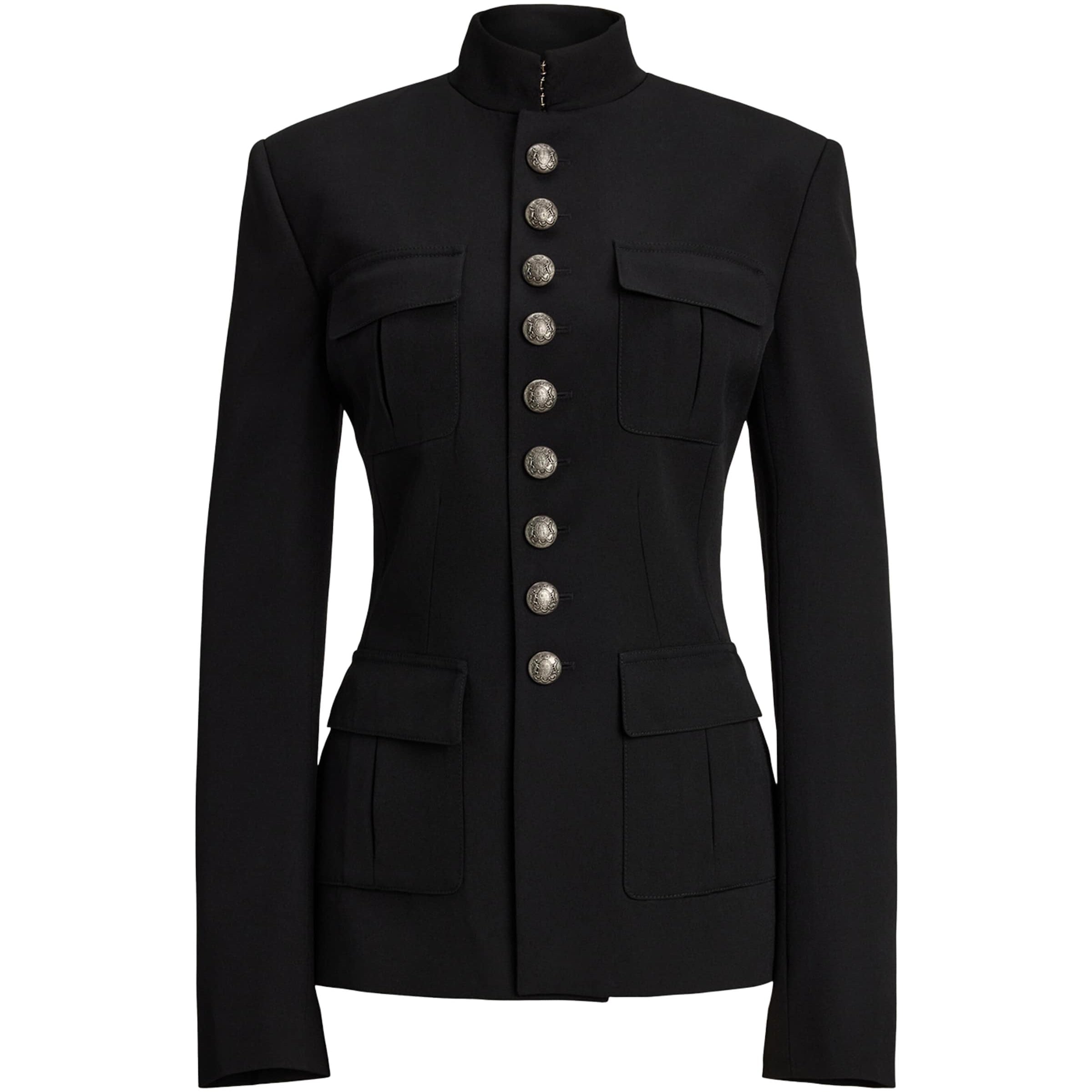Ralph Lauren Collection Black Wool Grain de Poudre Eliza Jacket