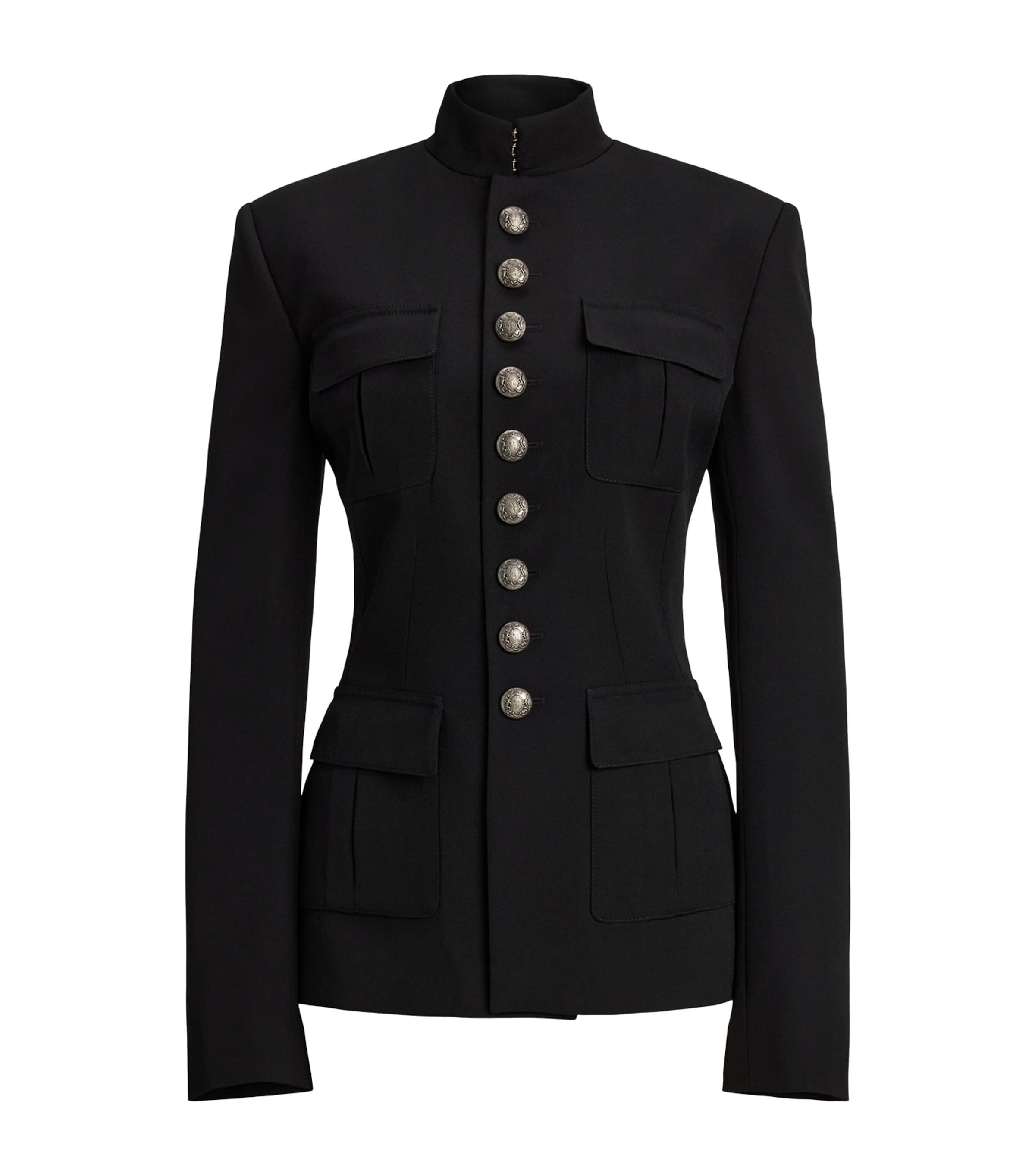 Ralph Lauren Collection Black Wool Grain de Poudre Eliza Jacket
