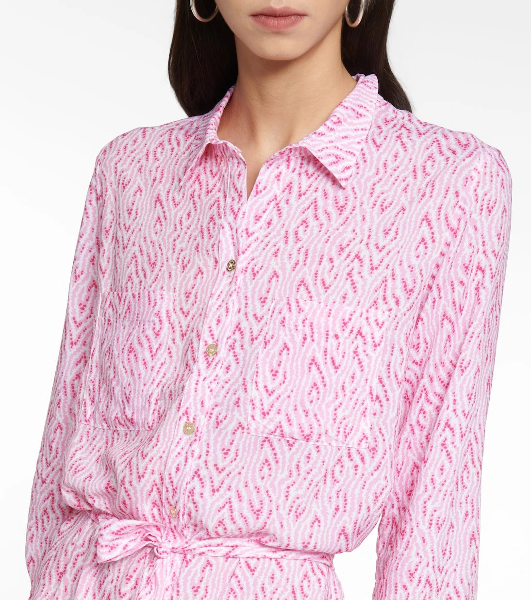 Heidi Klein - Printed ruffled shirt dress