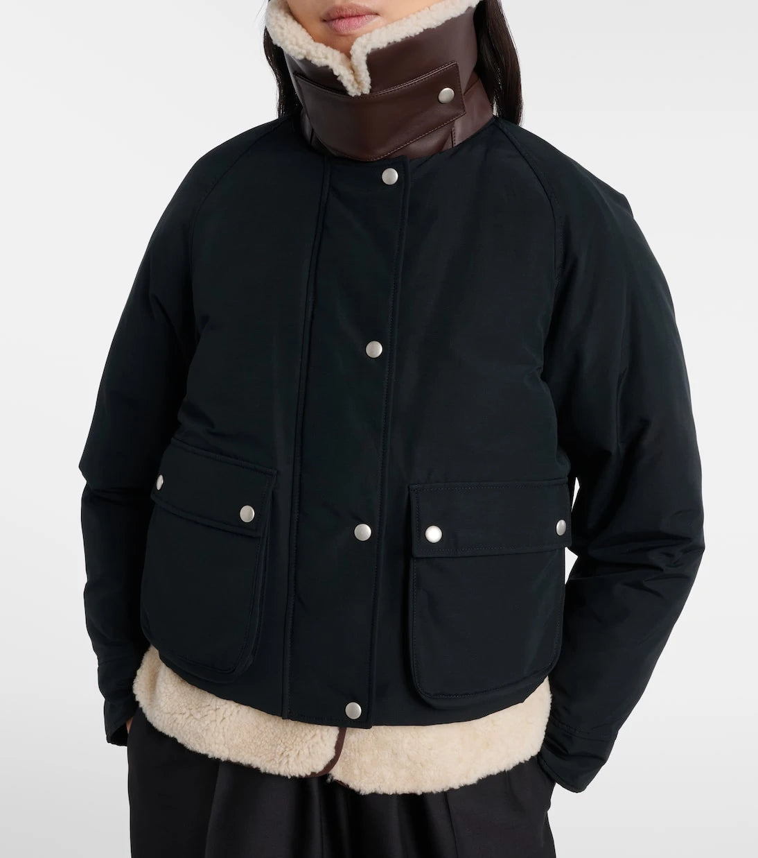Loewe - Shearling-trimmed cotton-blend jacket