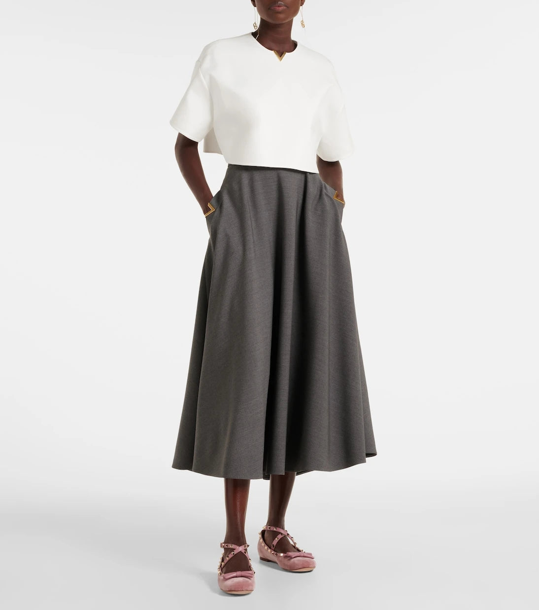 Valentino Garavani - Rockstud velvet ballet flats