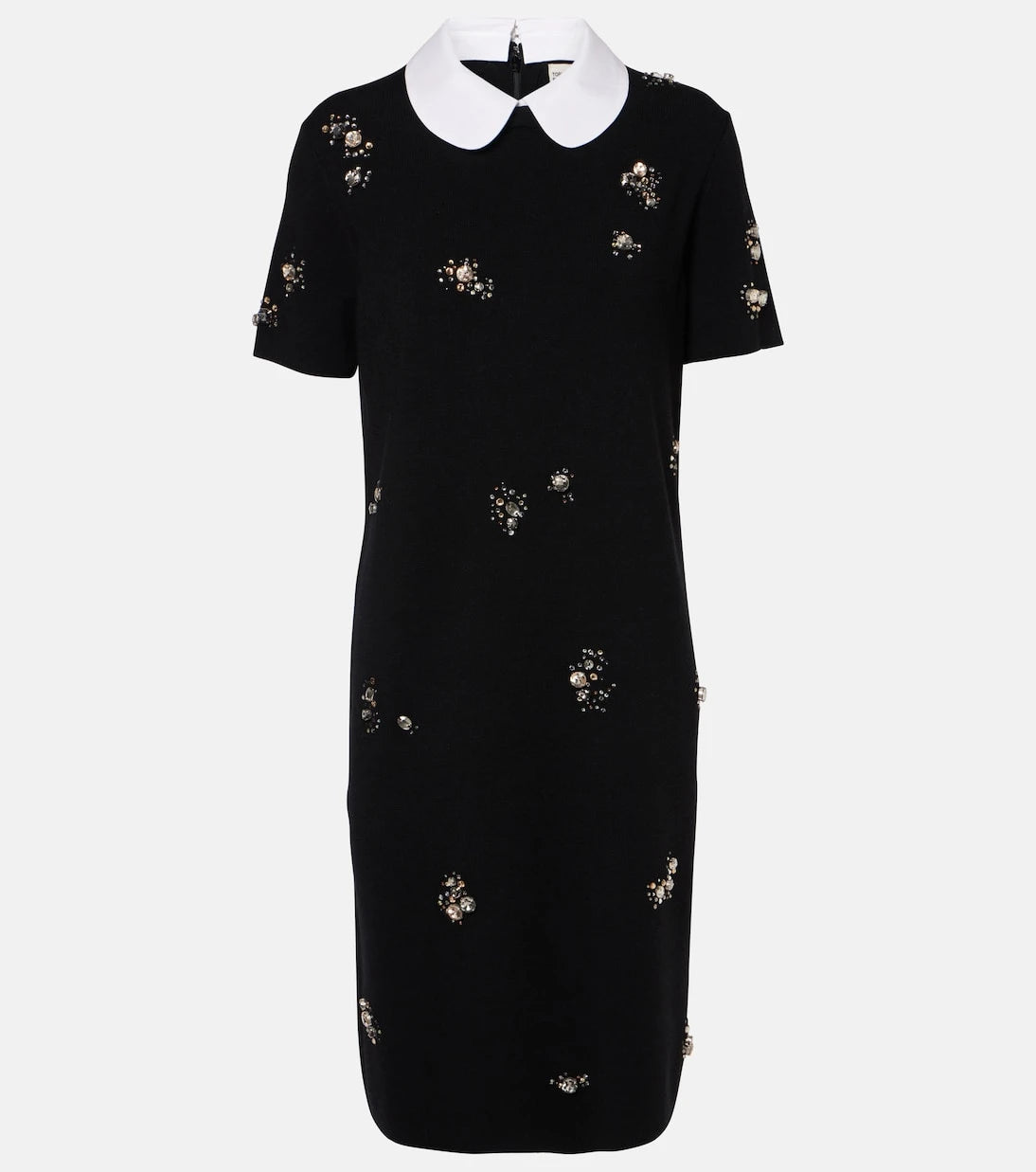 Tory Burch - Embellished wool-blend midi dress