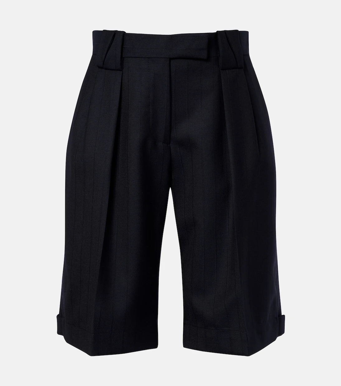 Versace - Pinstriped virgin wool Bermuda shorts