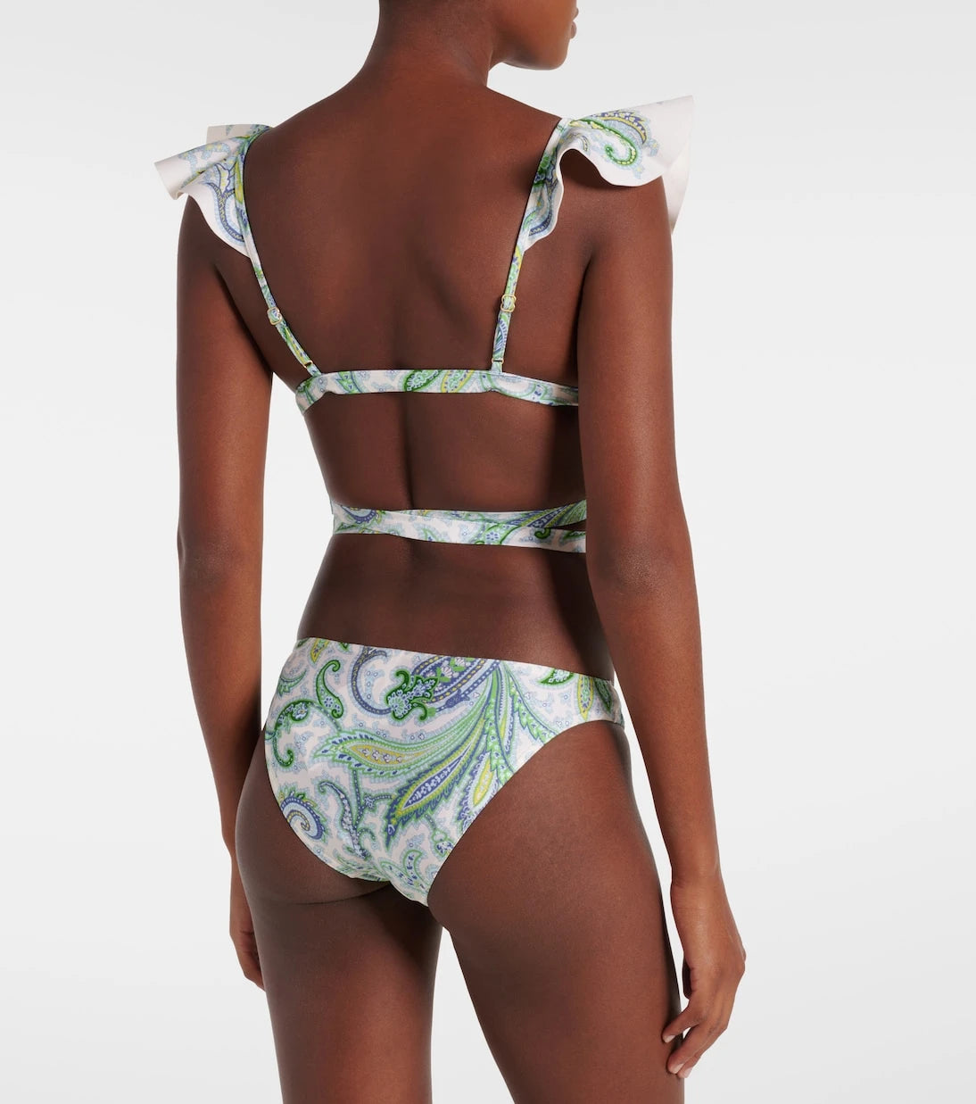 Zimmermann - Ottie ruffled paisley bikini