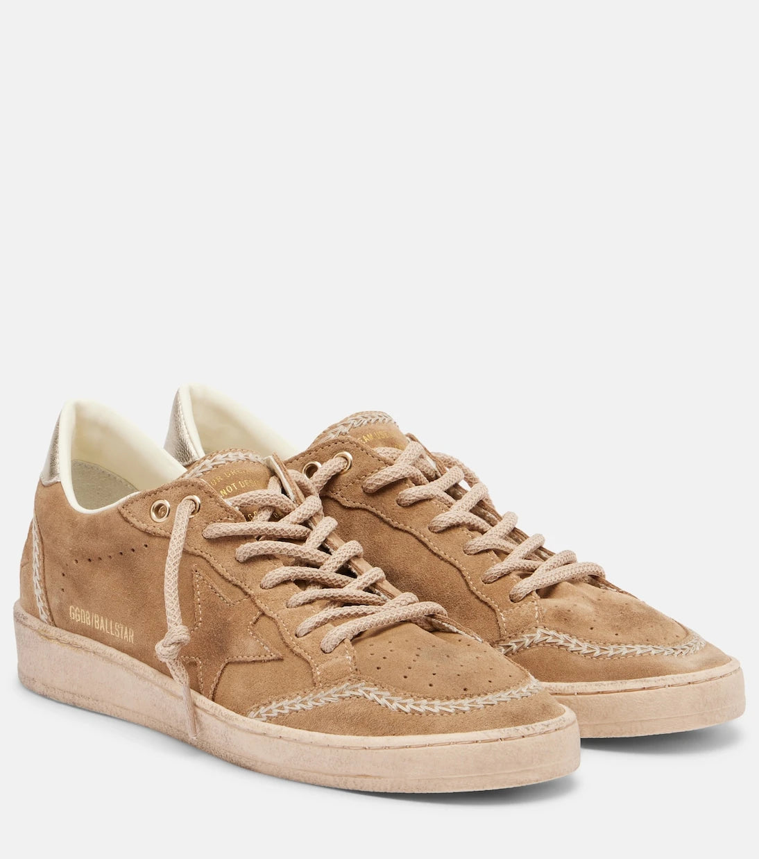 Golden Goose - Ball Star embroidered suede sneakers