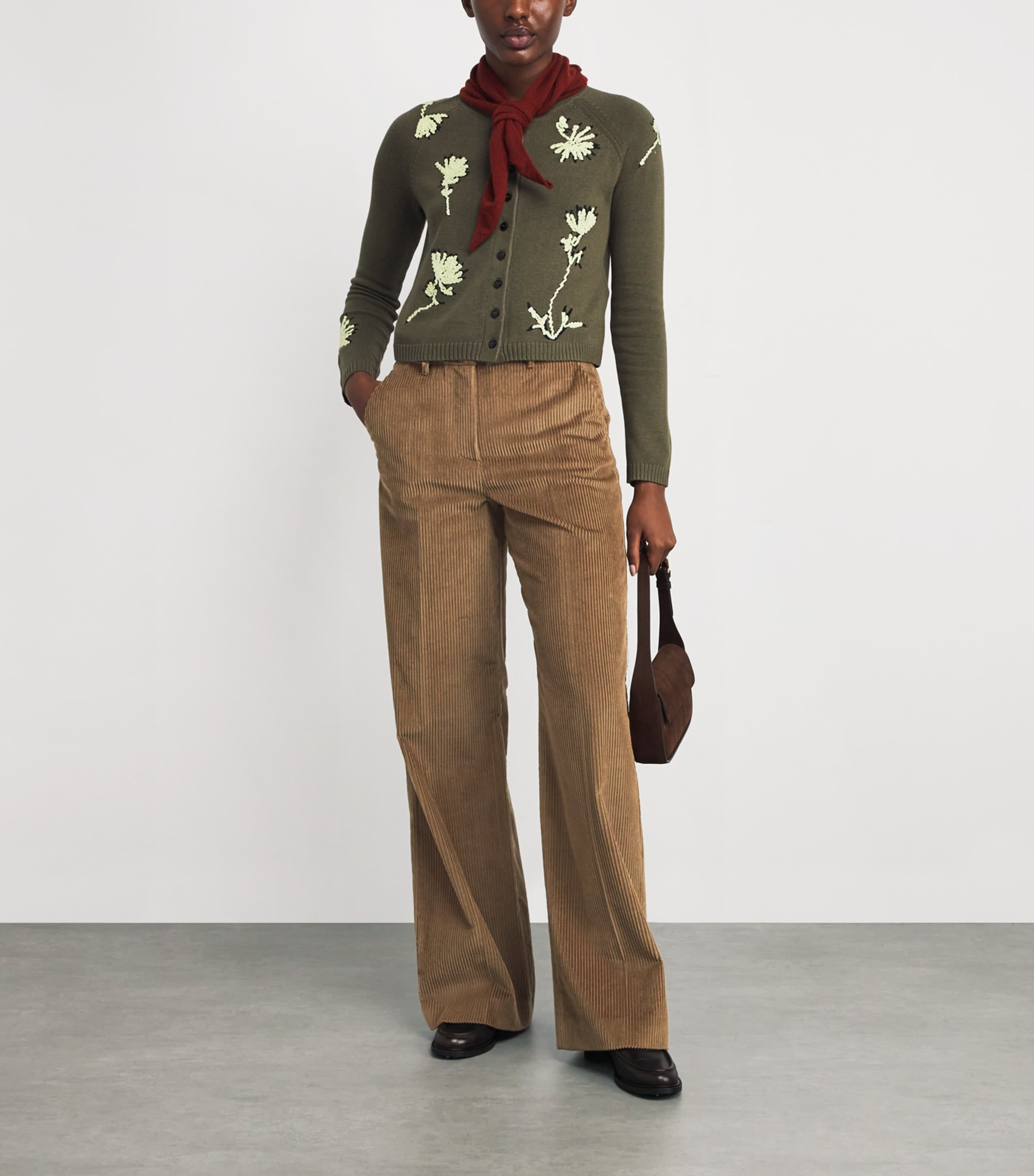 Weekend Max Mara Beige Corduroy Straight Trousers