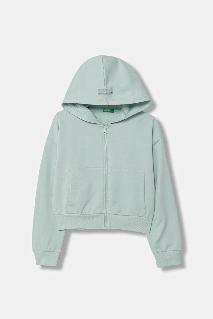 United Colors of Benetton Pamuklu Çocuk Fermuarlı Sweatshirt