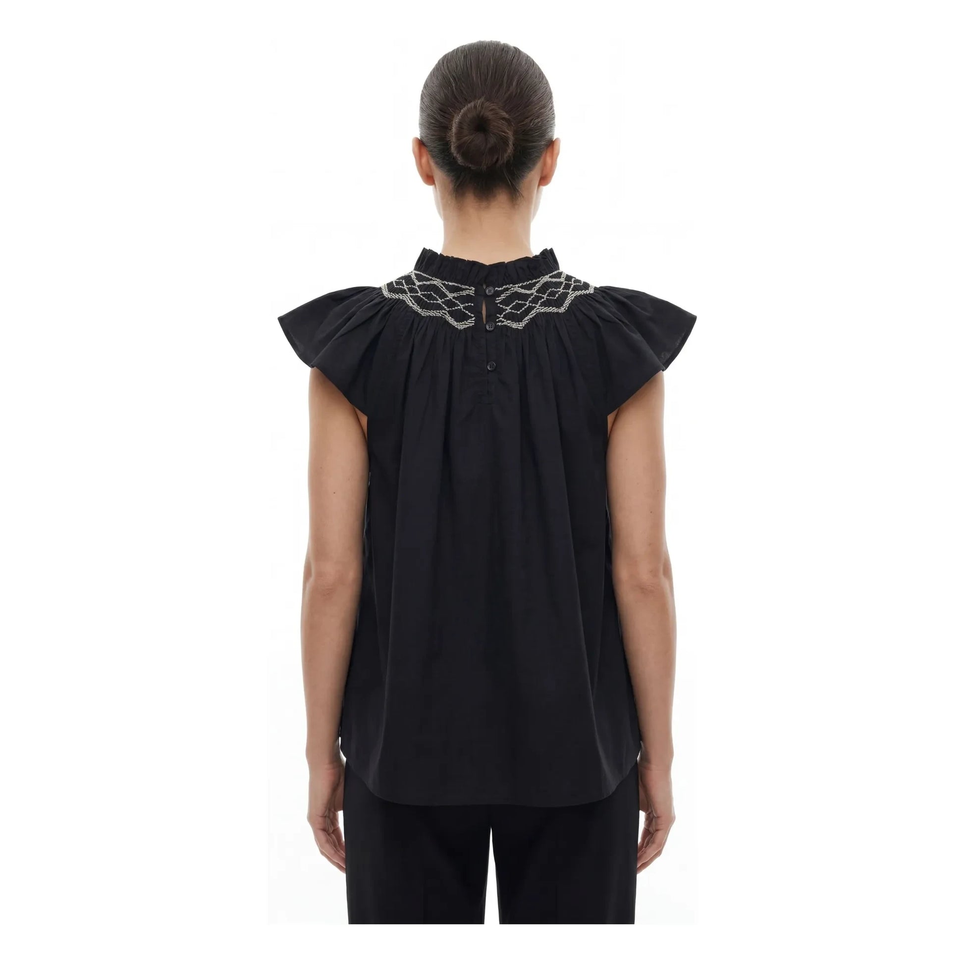 BELLEPIECE - Mykonos Cotton Poplin Top | Black