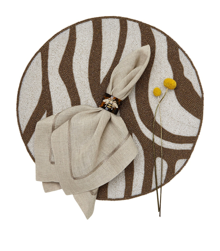 Set of 4 Tortoiseshell Bee Napkin Rings