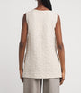 Max Mara White Cotton-Blend Textured Top