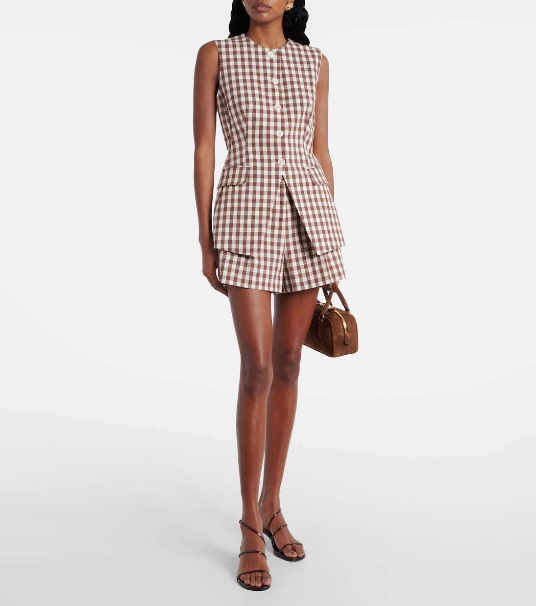 Veronica Beard - Lois gingham seersucker top