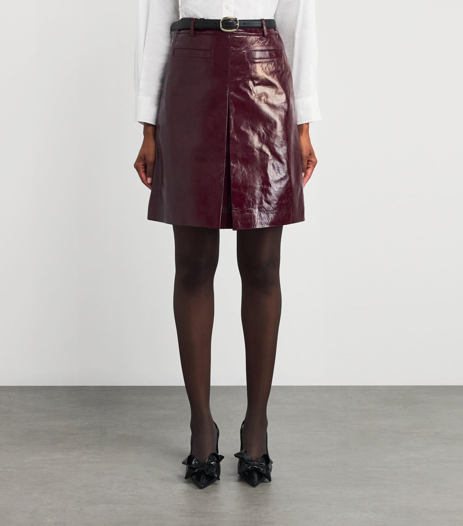 Self-Portrait Patent Leather Mini Skirt
