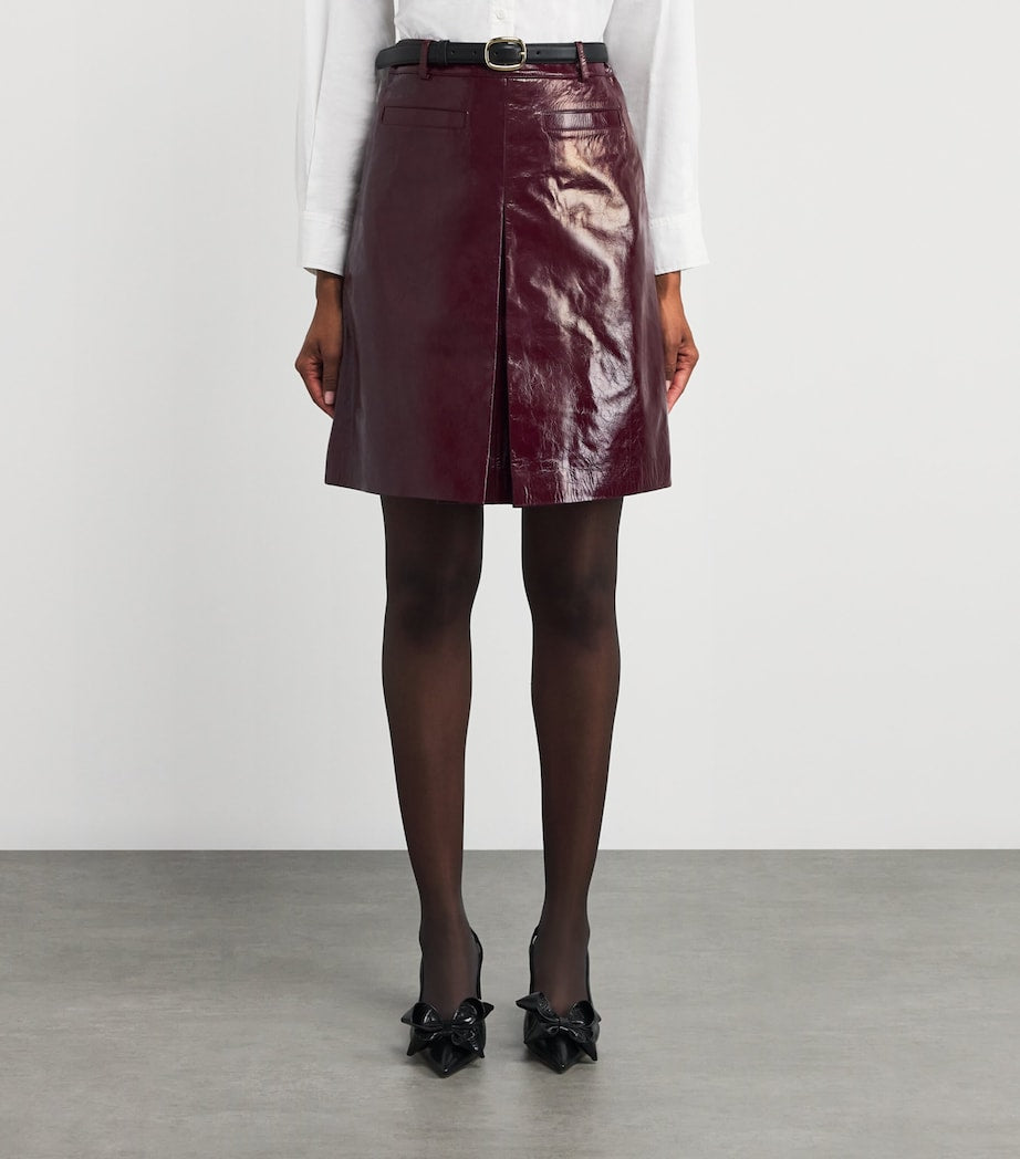 Self-Portrait Patent Leather Mini Skirt