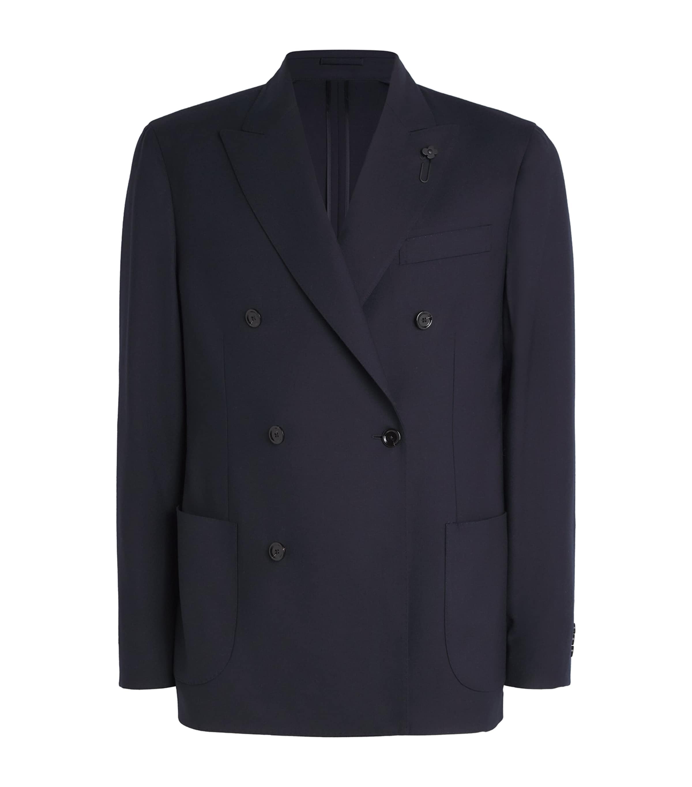 Wool-Blend Double-Breasted Blazer