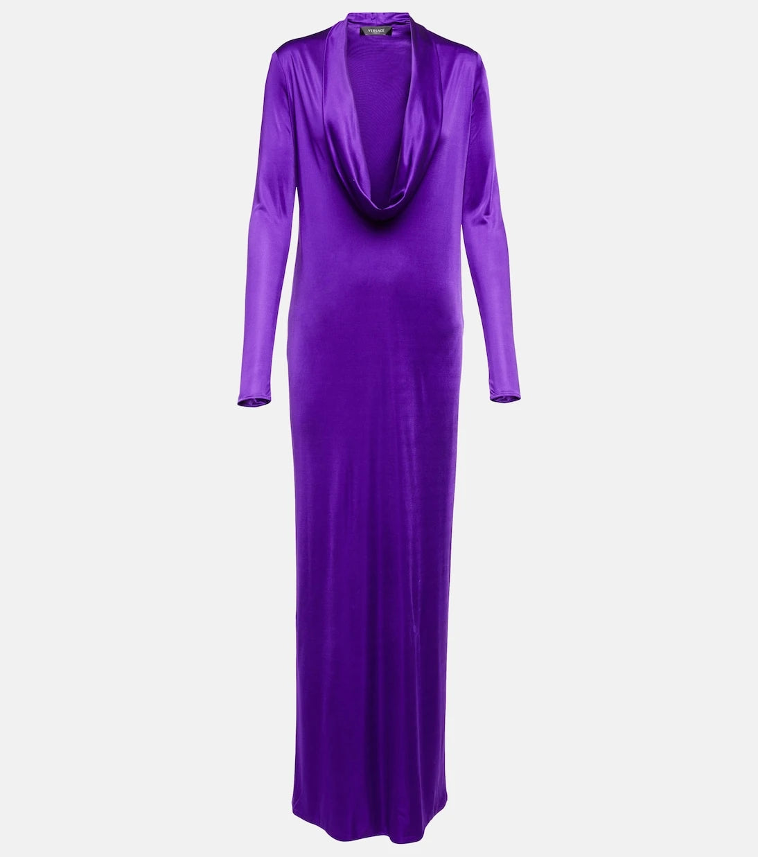 Versace - Cowl-neck draped satin gown