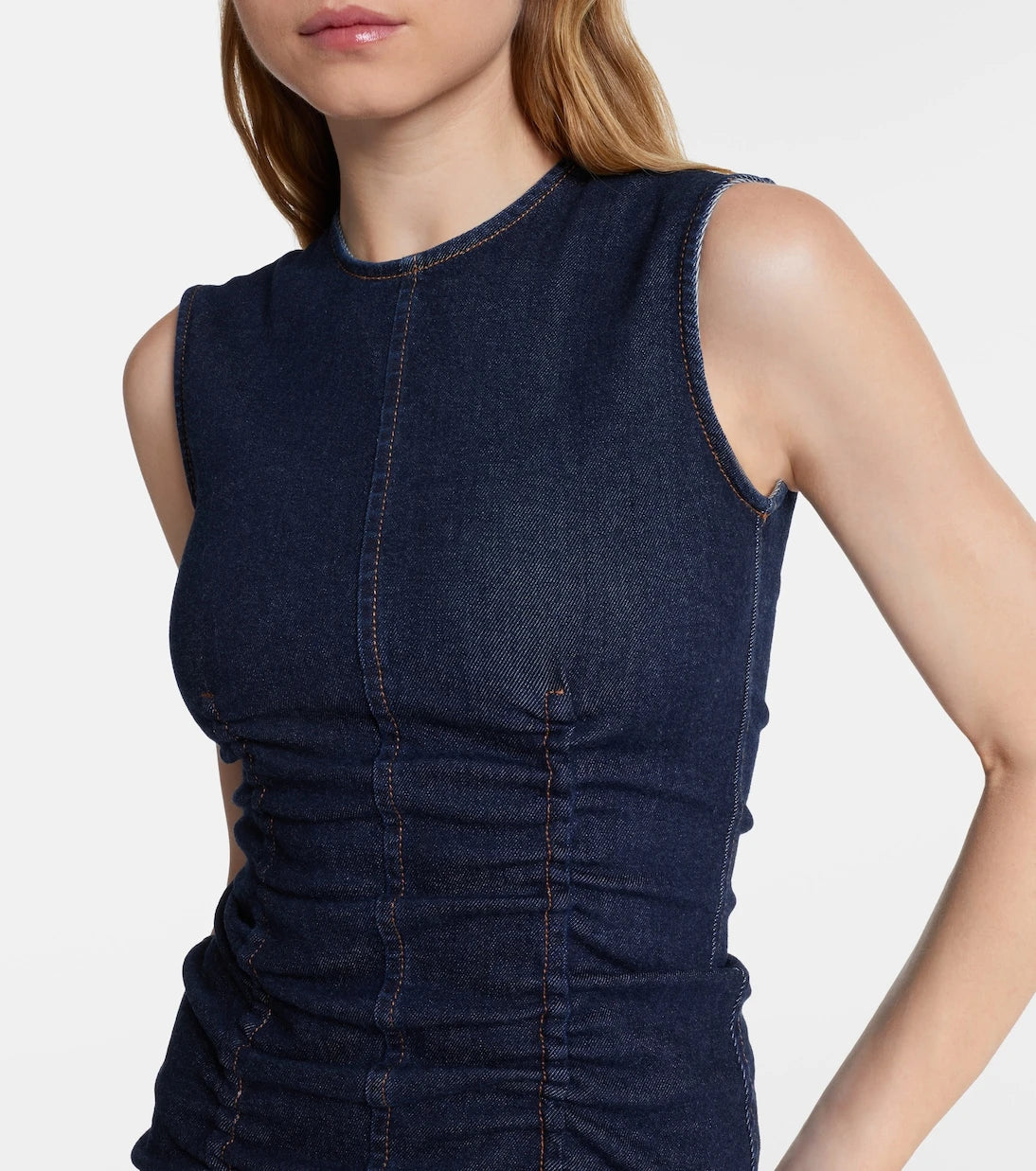 Sportmax - Voto ruched denim midi dress