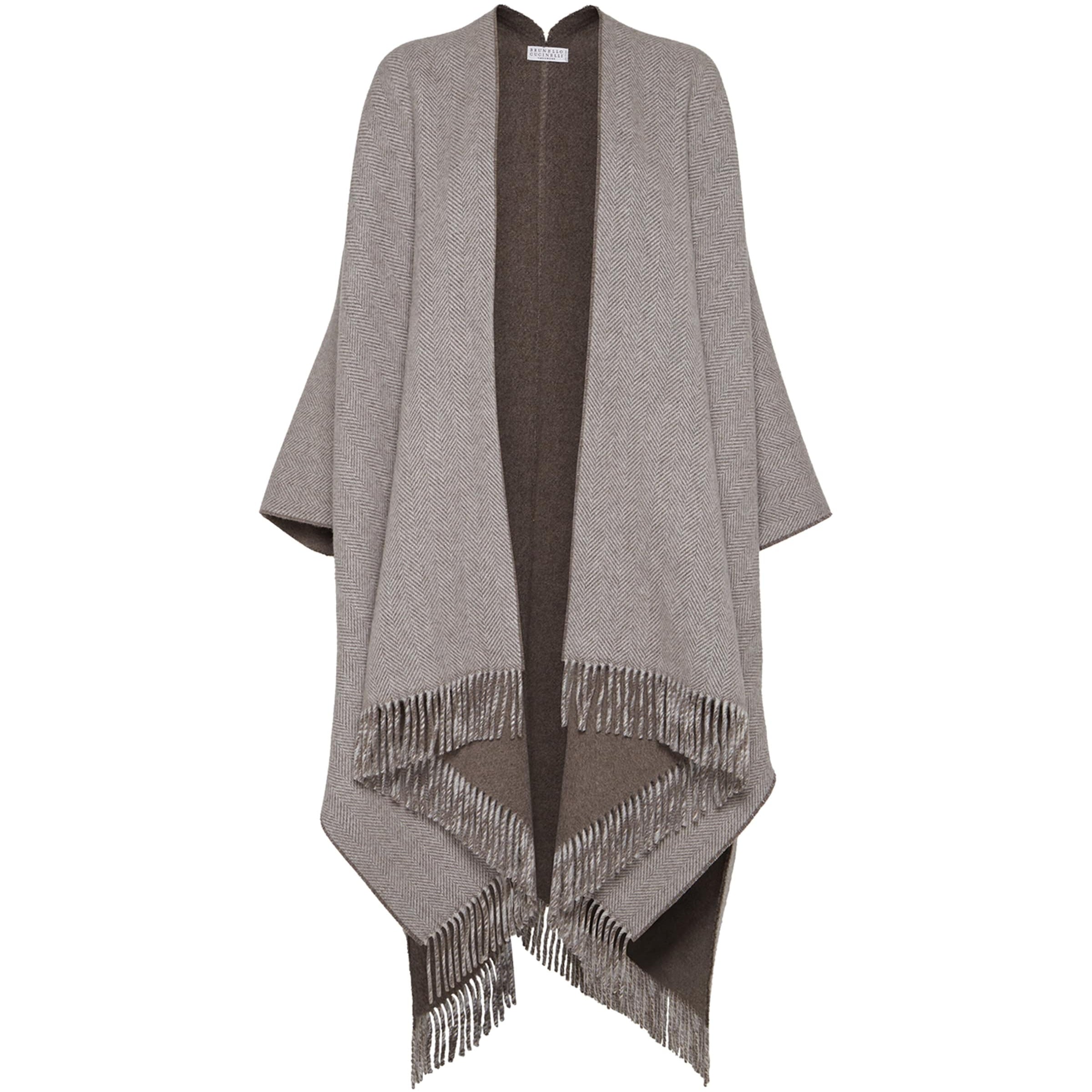 Brown Cashmere Sparkling Poncho